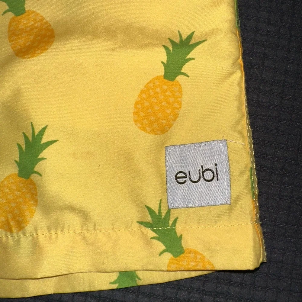 LIMITED TIME $5 Item! Yellow Pineapple Print Swim Trunks